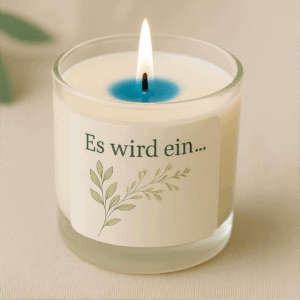 Kerze „Unser kleines Wunder“ - Gender Reveal